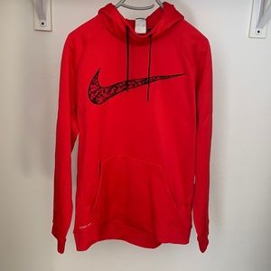 Men’s Red XL Nike Hoodie With Black Camo Swoosh
